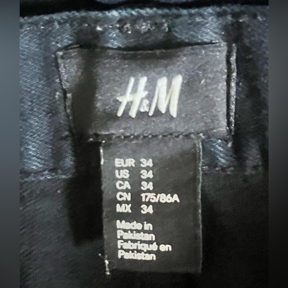 H&M Mens Jeans Size 34 Black NWT New Slim Leg - Picture 3 of 5